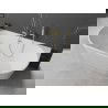 Mexen Oval freestanding wall-mounted bathtub 160 x 80 cm, white, brushed gold overflow - 52671608000-55