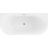 Mexen Oval freestanding wall bathtub 160 x 80 cm, white, brushed copper overflow - 52671608000-65