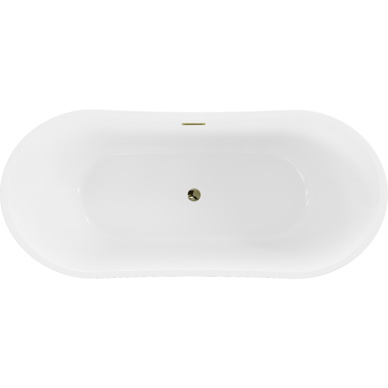 Mexen Montana freestanding bathtub 170 x 80 cm, white, gold overflow - 52011708000-50