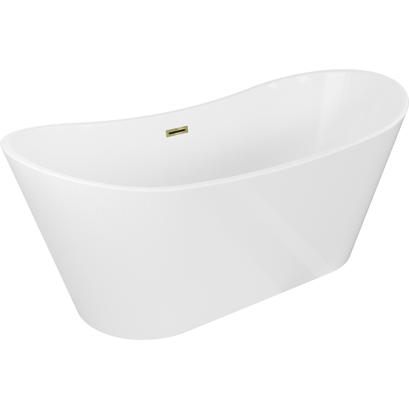 Mexen Montana freestanding bathtub 170 x 80 cm, white, gold overflow - 52011708000-50