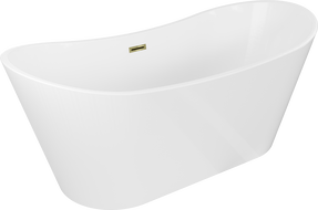 Mexen Montana freestanding bath 170 x 80 cm, white, gold overflow - 52011708000-50