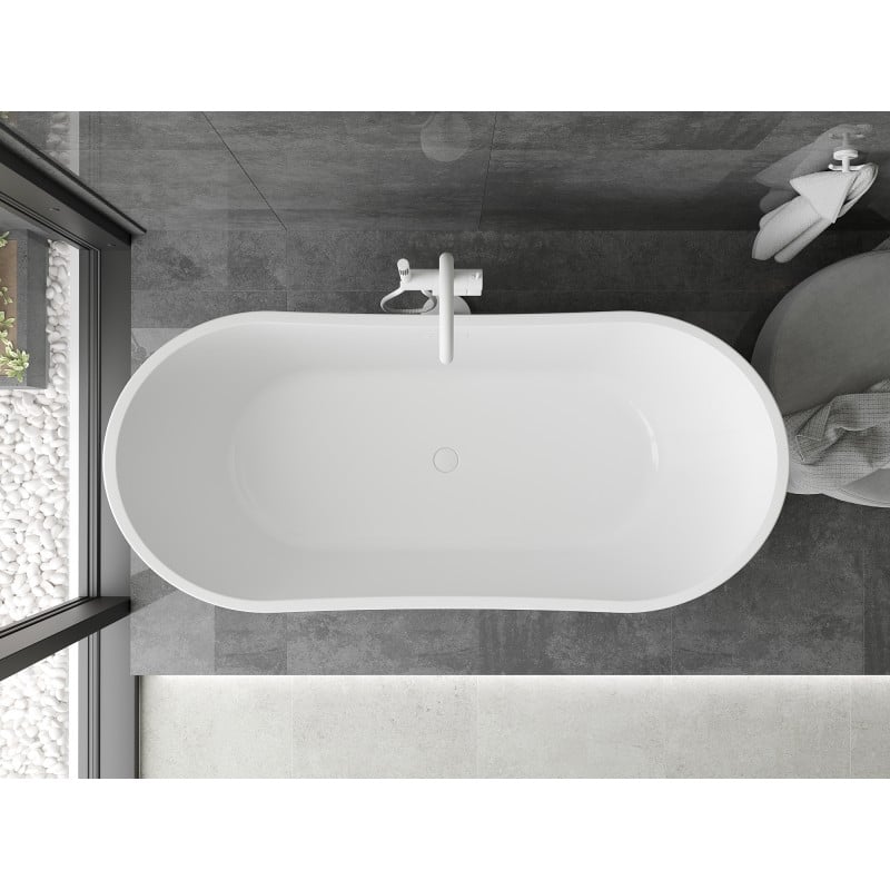 Mexen Montana freestanding bathtub 170 x 80 cm, white, white overflow - 52011708000-20