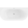 Mexen Oval freestanding wall-adjacent bathtub 180 x 80 cm, white, chrome overflow - 52671808000-01