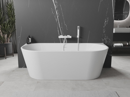 Mexen Oval freestanding wall bath 170 x 80 cm, white, white overflow - 52671708000-20