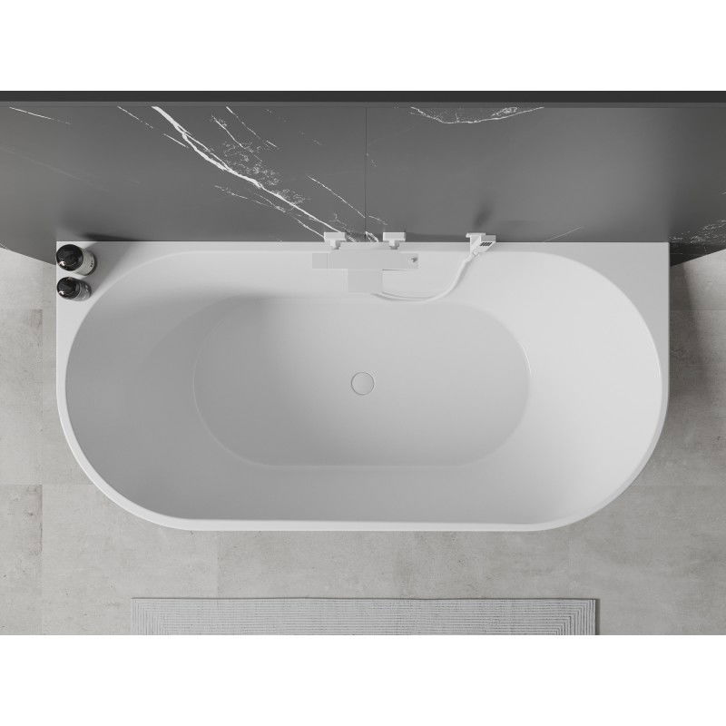 Mexen Oval freestanding wall-mounted bath 170 x 80 cm, white, white overflow - 52671708000-20