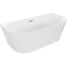 Mexen Oval free-standing back-to-wall bath 170 x 80 cm, white, overflow gold - 52671708000-50