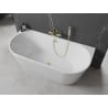 Mexen Oval freestanding wall-mounted bath 170 x 80 cm, white, brushed gold overflow - 52671708000-55
