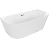 Mexen Oval Freestanding Bath Wall-Mounted 180 x 80 cm, White, Brushed Gun Gray Overflow - 52671808000-66