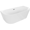 Mexen Oval freestanding wall-mounted bathtub 180 x 80 cm, white, brushed gun gray overflow - 52671808000-66