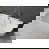 Mexen Oval Freestanding Bath Wall-Mounted 180 x 80 cm, White, Brushed Gun Gray Overflow - 52671808000-66