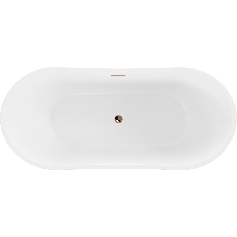 Mexen Montana freestanding bathtub 170 x 80 cm, white, rose gold overflow - 52011708000-60