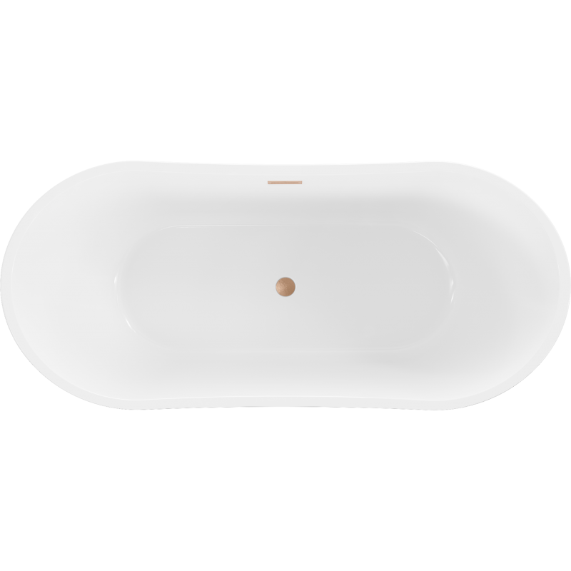 Mexen Montana freestanding bathtub 170 x 80 cm, white, brushed copper overflow - 52011708000-65