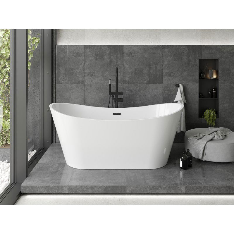 Mexen Montana free-standing bathtub 170 x 80 cm, white, black overflow - 52011708000-70