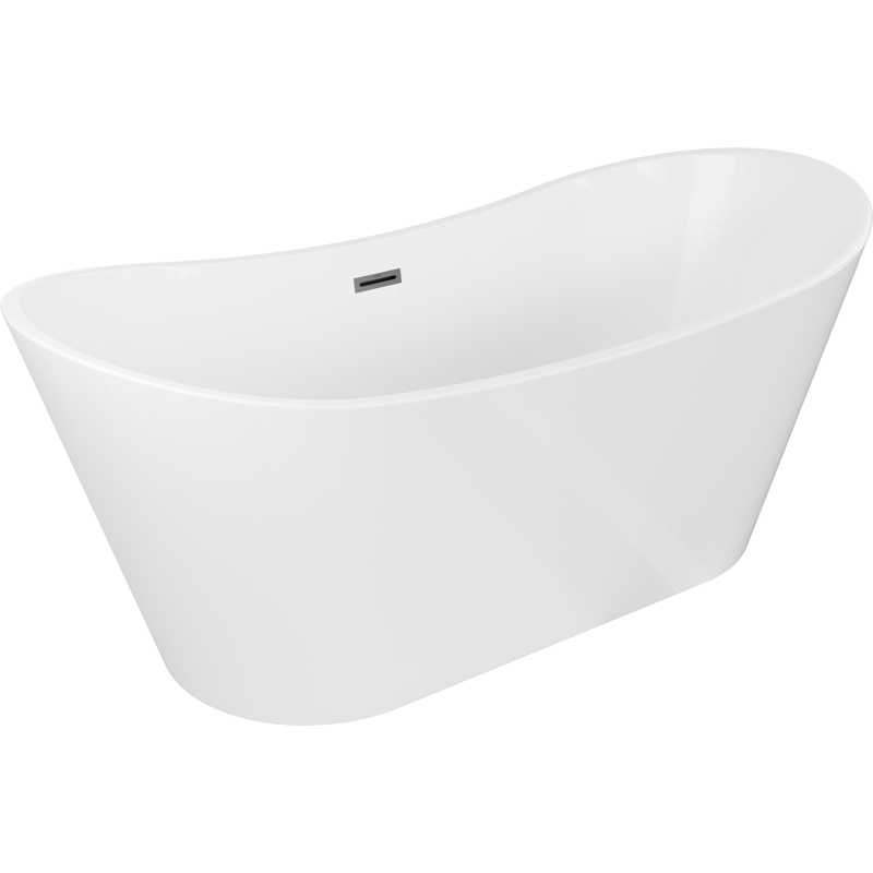 Mexen Montana freestanding bathtub 170 x 80 cm, white, overflow gun metal - 52011708000-95