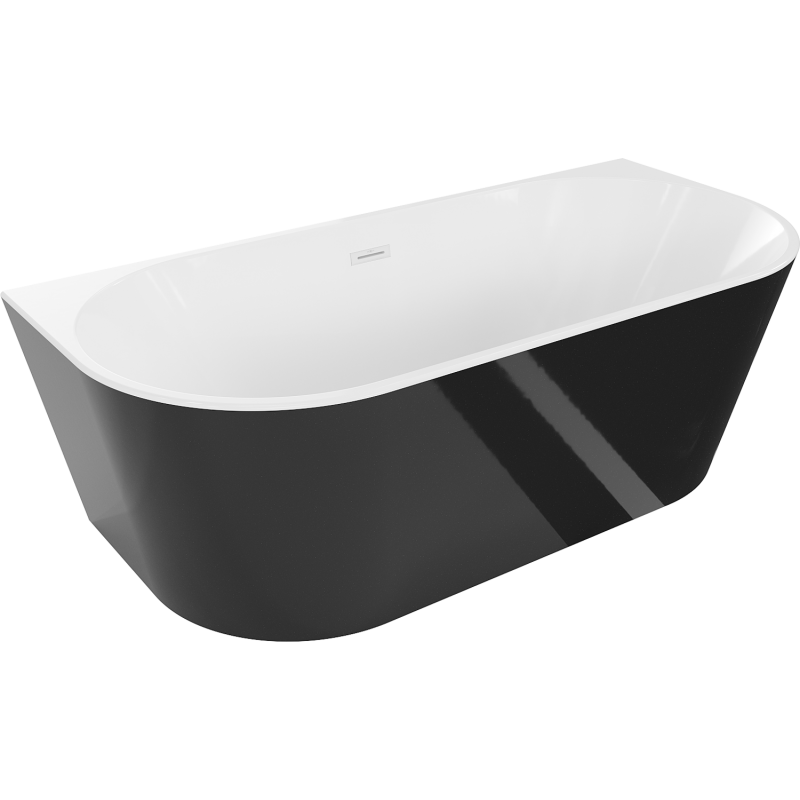 Mexen Oval Freestanding Wall Bath 150 x 75 cm, White/Black, White Overflow - 52671507575-20