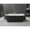 Mexen Oval freestanding back-to-wall bath 140 x 75 cm, white/black, gold overflow - 52671407575-50