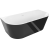 Mexen Oval freestanding wall-mounted bathtub 140 x 75 cm, white/black, white overflow - 52671407575-20