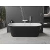 Mexen Oval freestanding wall-mounted bathtub 140 x 75 cm, white/black, white overflow - 52671407575-20