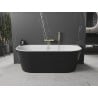 Mexen Oval freestanding back-to-wall bathtub 140 x 75 cm, white/black, brushed gold overflow - 52671407575-55