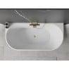Mexen Oval freestanding back-to-wall bathtub 140 x 75 cm, white/black, brushed gold overflow - 52671407575-55