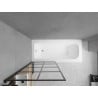 Mexen Vega rectangular bathtub 160 x 70 cm with enclosure and 1-wing 80 cm screen, black pattern - 550116070X9308017077