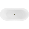 Mexen Montana freestanding bath 170 x 80 cm, white/black, gold overflow - 52011708075-50