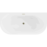 Mexen Oval freestanding back-to-wall bath 140 x 75 cm, white/black, gold overflow - 52671407575-50