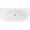 Mexen Oval freestanding back-to-wall bathtub 150 x 75 cm, white/black, rose gold overflow - 52671507575-60