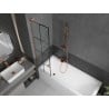 Mexen Next L Single-Panel Bathtub Screen 50 x 150 cm, Black Pattern, Brushed Copper - 895-050-000-03-77-65