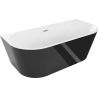 Mexen Oval freestanding wall-mounted bathtub 150 x 75 cm, white/black, brushed nickel overflow - 52671507575-97