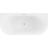 Mexen Oval Free-standing Wall Bathtub 140 x 75 cm, White/Black, Brushed Nickel Overflow - 52671407575-97