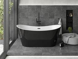 Mexen Montana free-standing bathtub 170 x 80 cm, white/black, black overflow - 52011708075-70