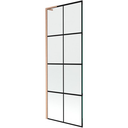 Mexen Next L 1-wing Bathtub Screen 70 x 150 cm, Black Pattern, Brushed Copper - 895-070-000-03-77-65