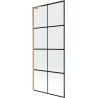 Mexen Next L Bath Screen 1-Panel 80 x 150 cm, Black Grid, Brushed Copper - 895-080-000-03-77-65