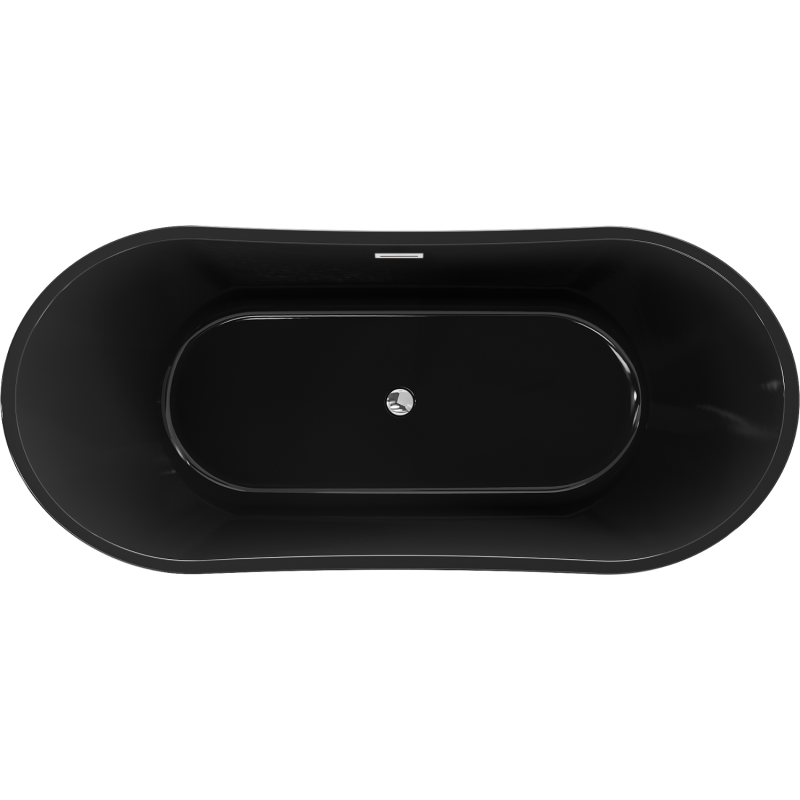 Mexen Montana freestanding bathtub 170 x 80 cm, black, chrome overflow - 52011708070-01