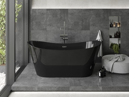 Mexen Montana freestanding bath 170 x 80 cm, black, chrome overflow - 52011708070-01