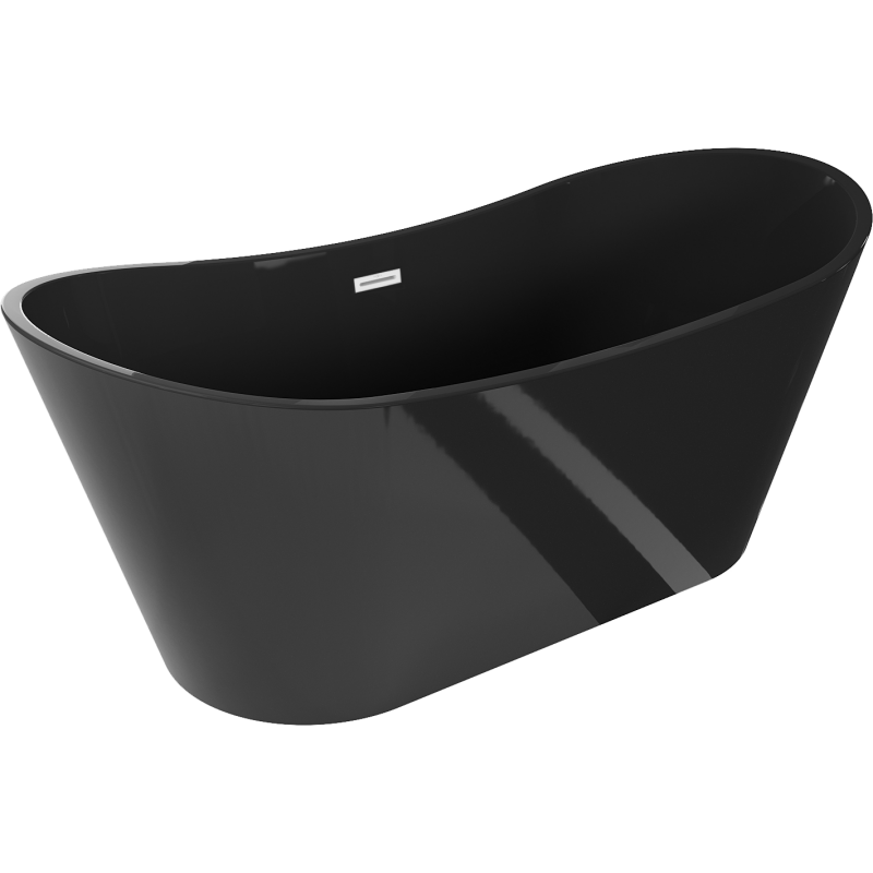 Mexen Montana freestanding bathtub 67 x 31 inches, black, white overflow - 52011708070-20