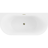 Mexen Oval Freestanding Wall-mounted Bathtub 67 x 31 in, White/Black, Gold Overflow - 52671708075-50
