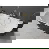 Mexen Oval Freestanding Wall-mounted Bathtub 67 x 31 in, White/Black, Gold Overflow - 52671708075-50
