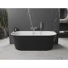 Mexen Oval freestanding back-to-wall bath 160 x 80 cm, white/black, chrome overflow - 52671608075-01