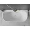 Mexen Oval freestanding wall-adjacent bath 170 x 80 cm, white/black, gold overflow - 52671708075-50