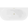 Mexen Oval 160 x 80 cm freestanding wall-mounted bathtub, white/black, brushed gold overflow - 52671608075-55