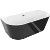 Mexen Oval freestanding wall-adjacent bathtub 170 x 80 cm, white/black, gun metal overflow - 52671708075-95