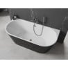 Mexen Oval freestanding wall-mounted bathtub 160 x 80 cm, white/black, gun metal drain - 52671608075-95