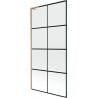 Mexen Next L shower screen 1-wing 90 x 150 cm, black grid, brushed copper - 895-090-000-03-77-65