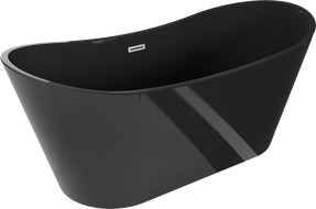 Mexen Montana freestanding bath 170 x 80 cm, black, brushed nickel overflow - 52011708070-97