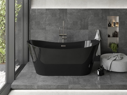Mexen Montana freestanding bathtub 170 x 80 cm, black, brushed nickel overflow - 52011708070-97