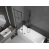 Mexen Next L bathtub screen 1-wing 50 x 150 cm, black grid, gun gray brushed - 895-050-000-03-77-66