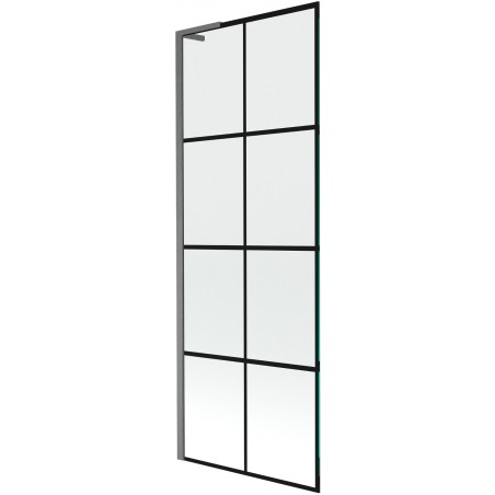 Mexen Next L Bath Screen 1-Panel 70 x 150 cm, Black Pattern, Gun Gray Brushed - 895-070-000-03-77-66
