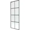 Mexen Next L Single-Panel Bath Screen 70 x 150 cm, Black Grid, Brushed Gun Gray - 895-070-000-03-77-66